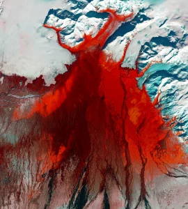 Du magma qui coule dans la glace