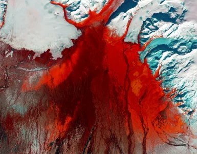 Du magma qui coule dans la glace