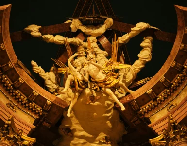 Un plafond orné de sculptures de chérubins